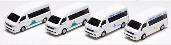 KATO-Lemke K23-651E - N - Toyota Hiace Super Long Jumbo Taxi (4 Stück)